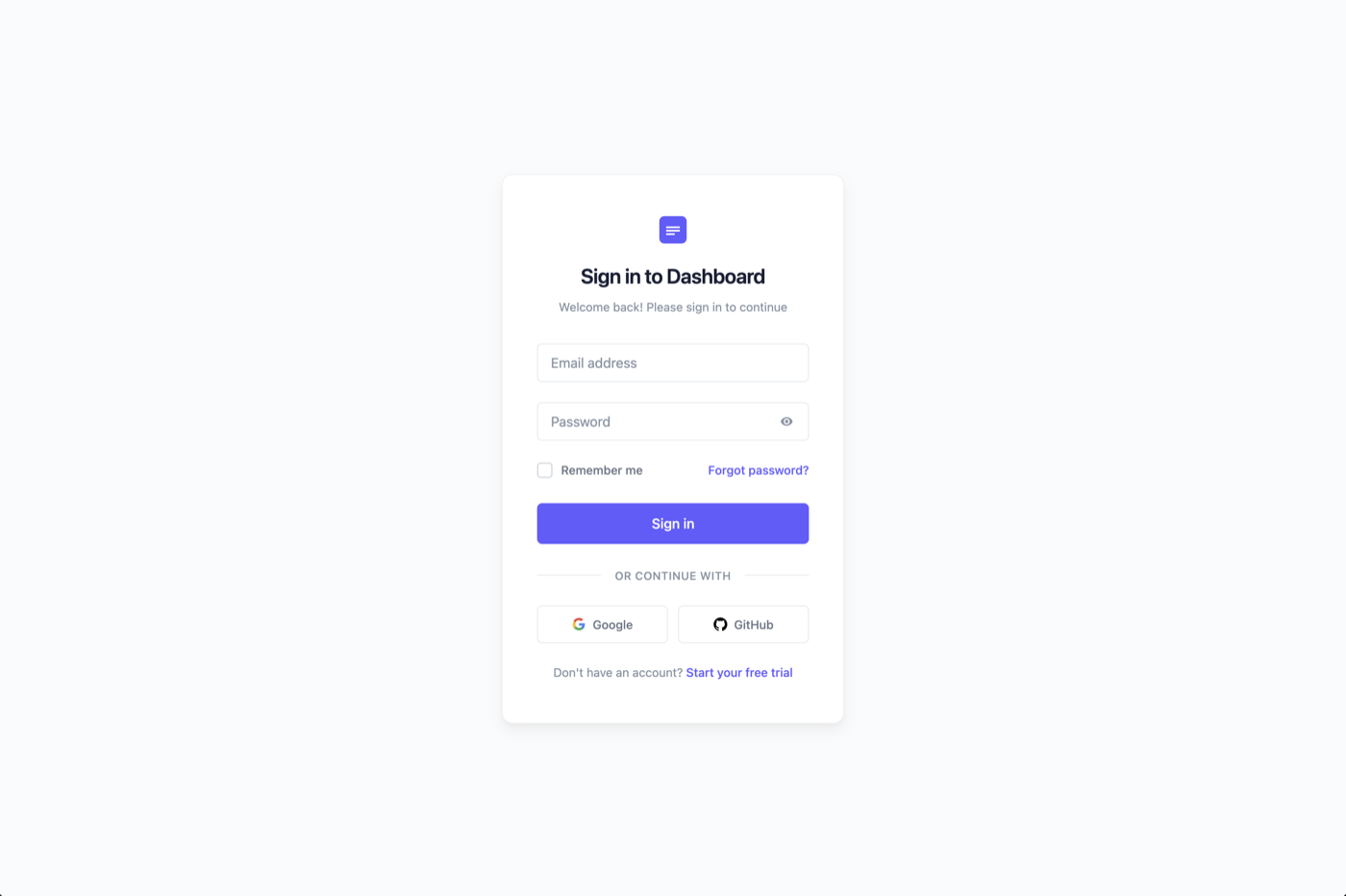 Modern SaaS form preview